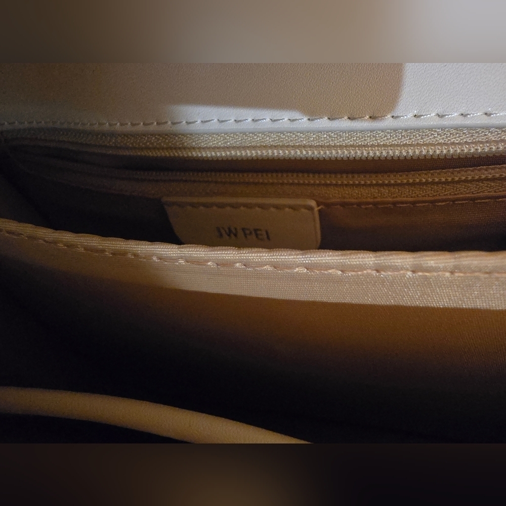 JW PEI Cream Shoulder Bag with Textured Design and Gold Accents - Picture 6 of 6